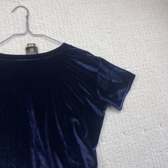 Rare Cirque du Soleil Corteo T-Shirt Women’s Sz L Dark Blue Velour Graphic Logo - Picture 12 of 14